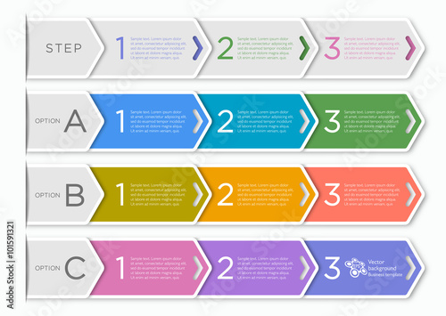 Infographics Vector Background 3-Step Arrows