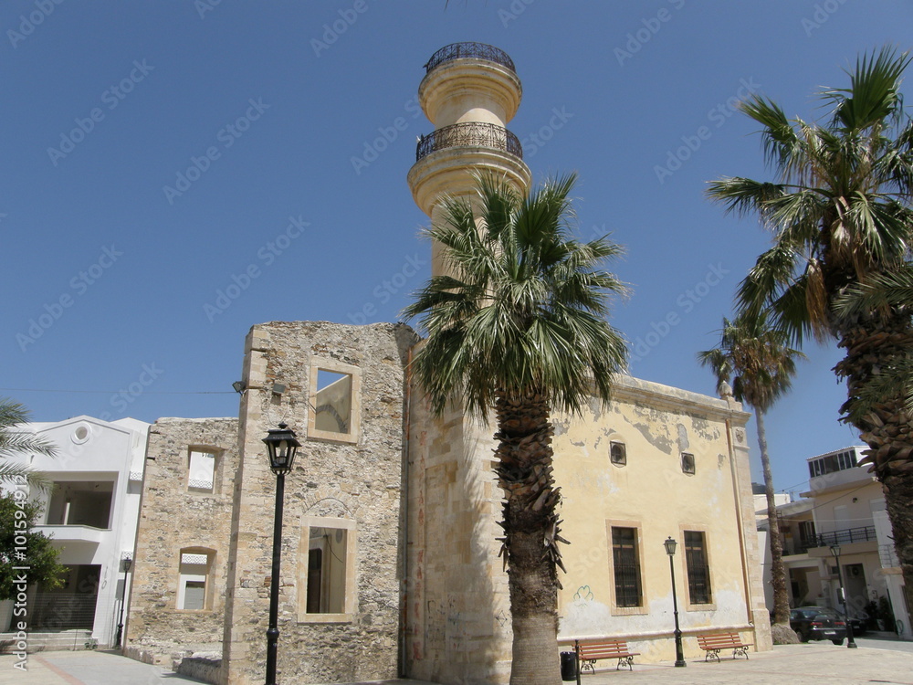 Old Ottoman mosque in Ierapetra town near Mirabello Gulf in Crete Island, Greece