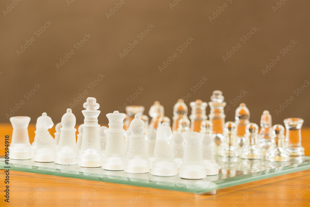 .Chess glass start up game .Chess glass start up game