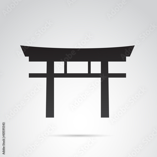 Japan gate vector icon.