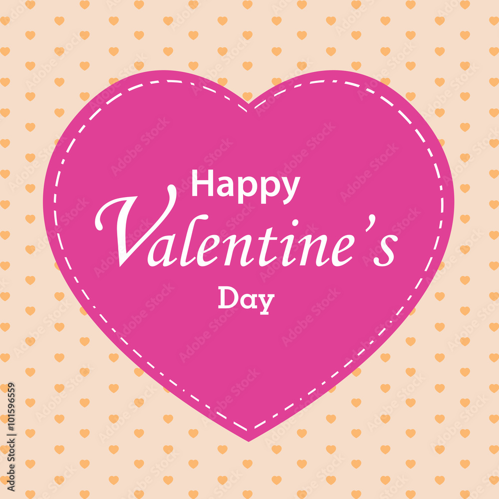 Valentine's Day and pink heart on colorful background. Pink heart on Valentine's Day.