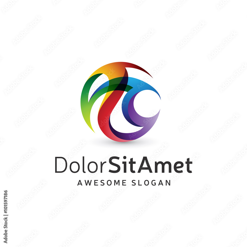 Abstract Color Flame Consulting Logo