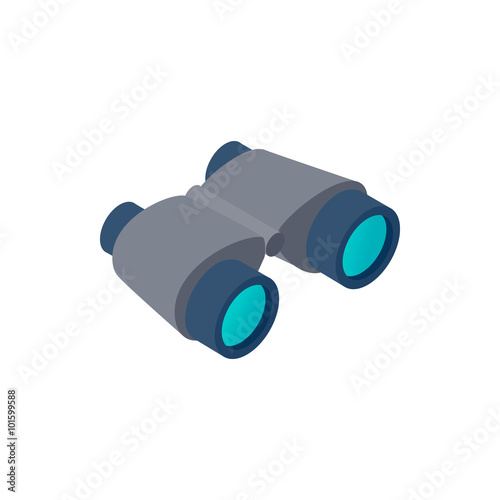 Black binoculars isometric 3d icon 