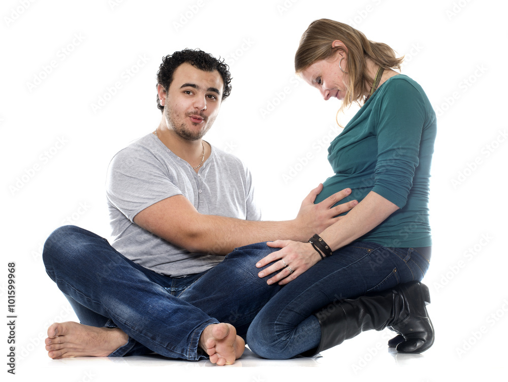 man and pregnant woman
