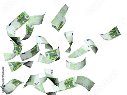 Flying banknotes of euro