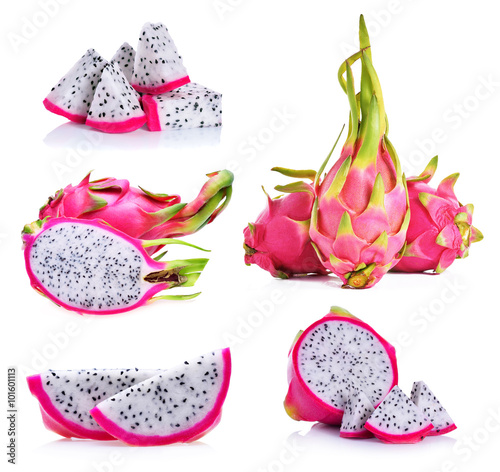 Dragon fruit isolated on white background