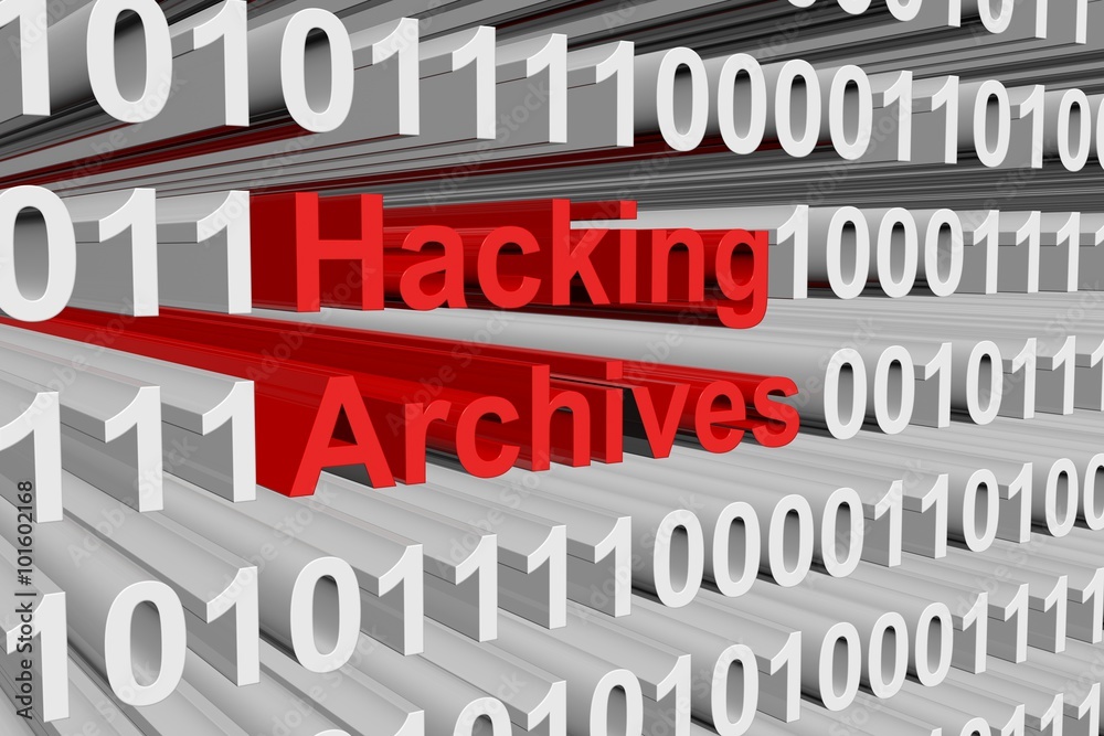 hacking archives presented in the form of binary code