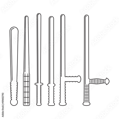 Set of different tranchions in flat style. Vector illustration