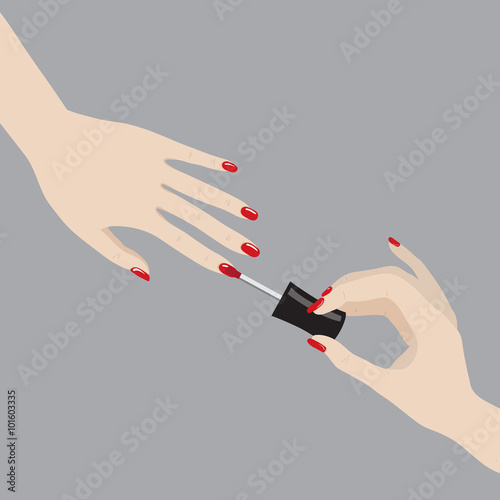 Vector illustration of painting nails i