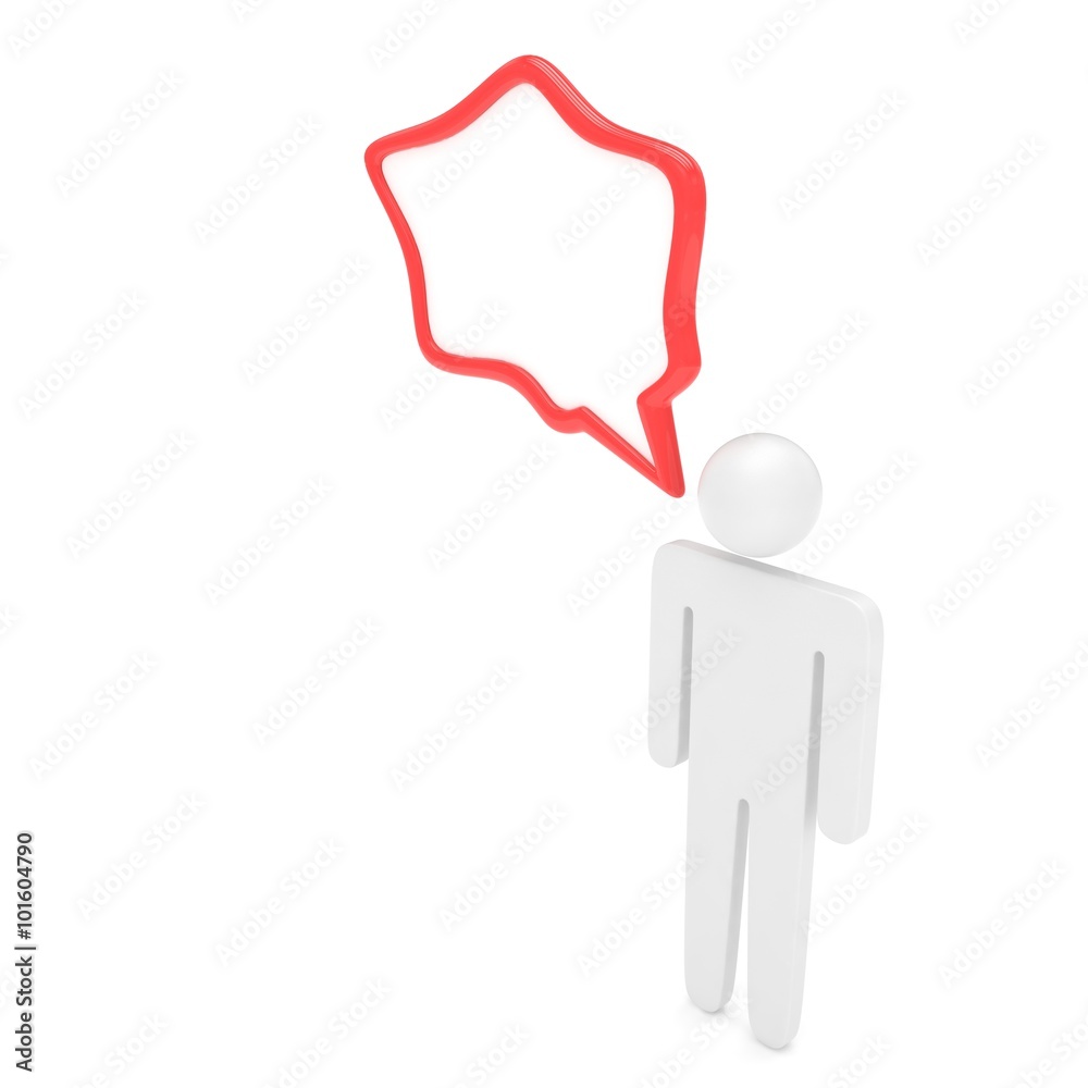 3d man with talk bubbles isolated over a white background 3d man with talk bubbles isolated over a white background