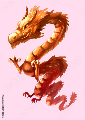 illustration digital painting dragon cartoon