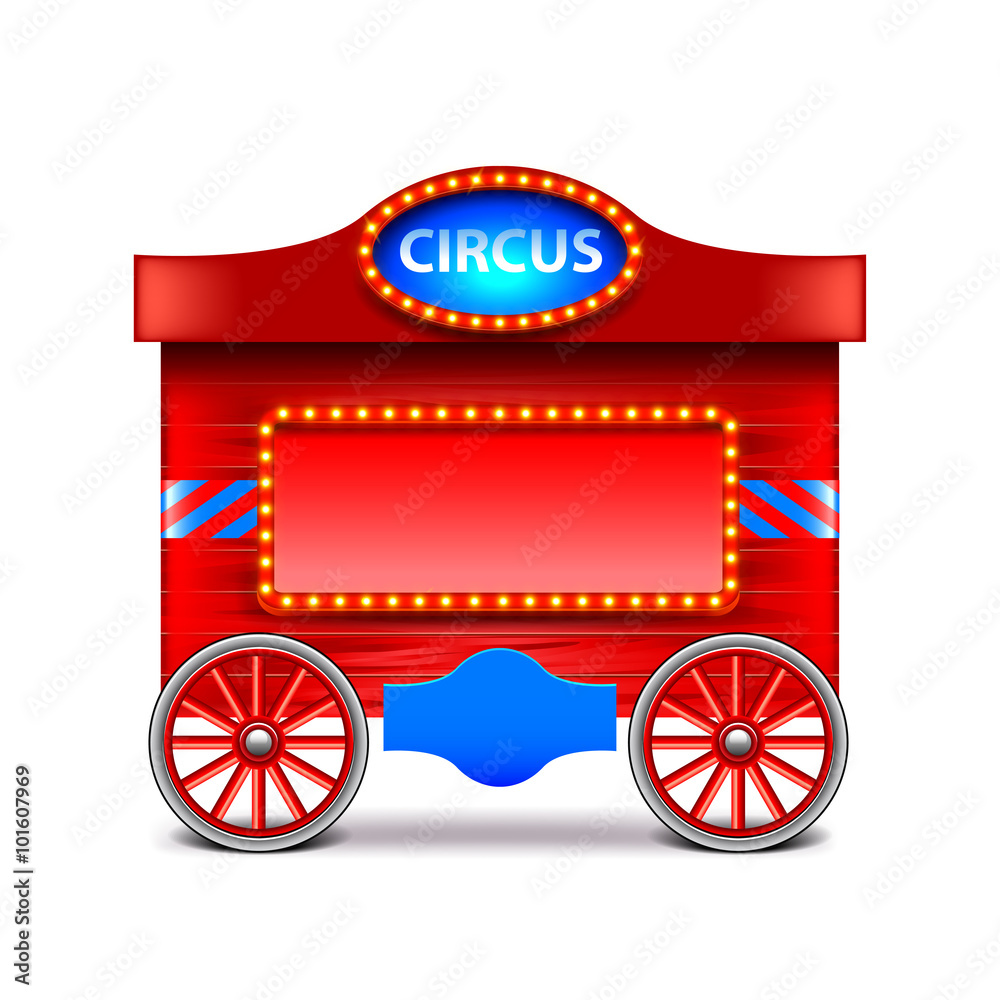 Circus wagon isolated on white vector Circus wagon isolated on white vector