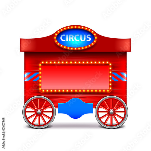 Circus wagon isolated on white vector