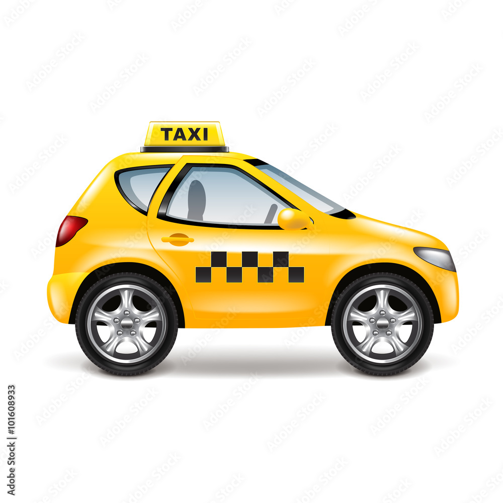 Taxi car isolated on white vector