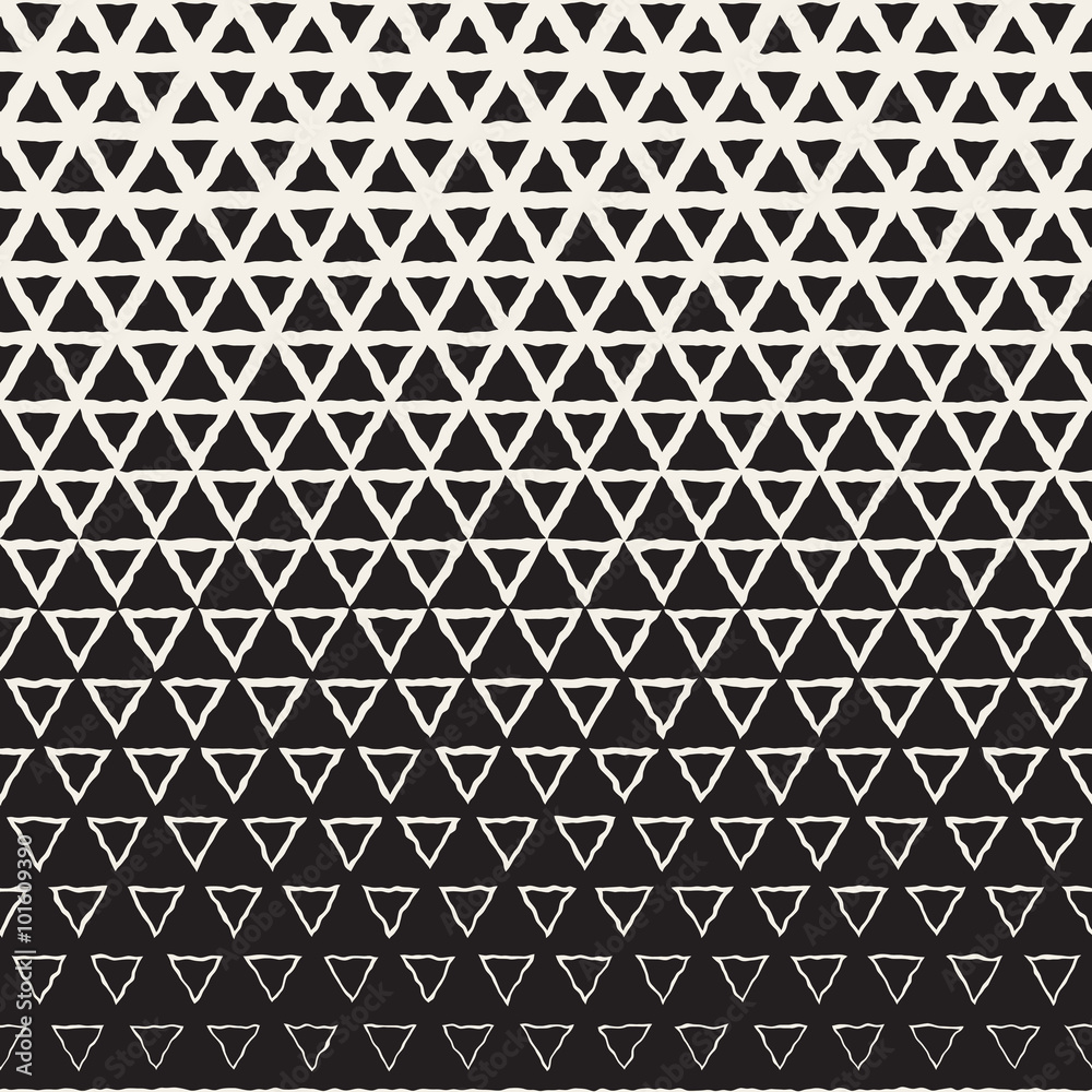 Vector Seamless Black And White Hand Painted Line Geometric Triangles Halftone Gradient Pattern Vector Seamless Black And White Hand Painted Line Geometric Triangles Halftone Gradient Pattern