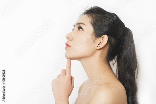 beautiful woman with healthy skin