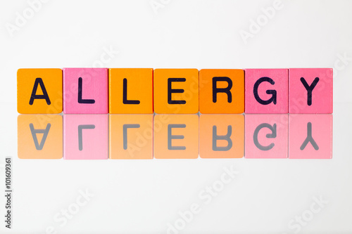 Allergy - an inscription from children's blocks