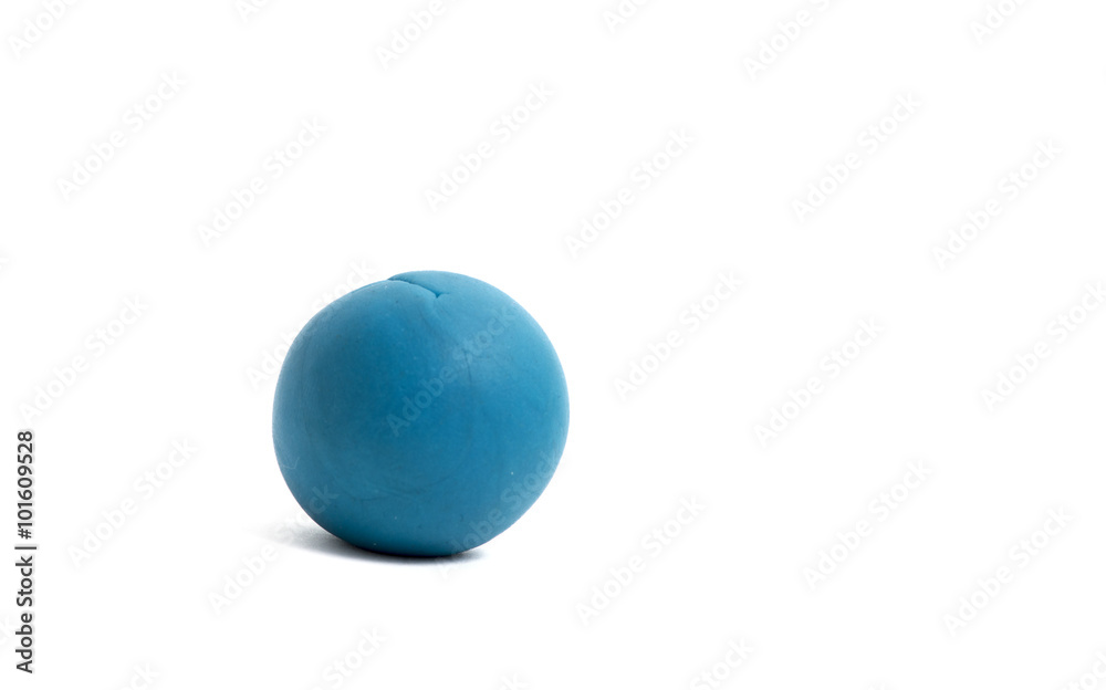 blue plasticine ball on white background blue plasticine ball on white background
