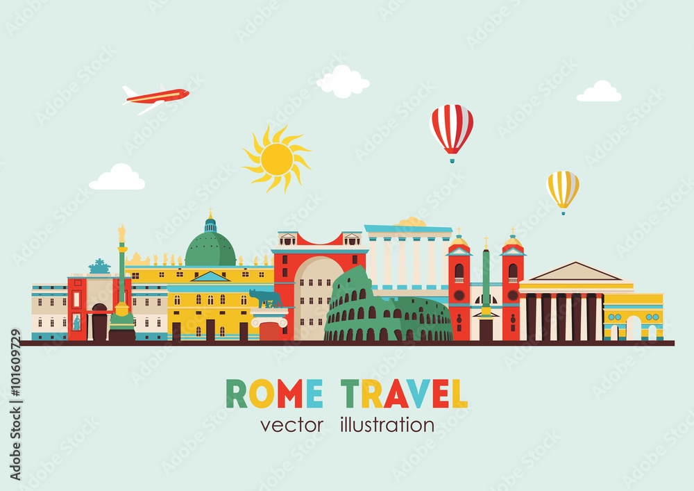 Fototapeta premium Panoramę Rzymu. Ilustracji wektorowych