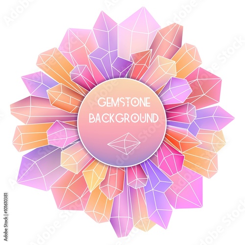Round frame with crystal splash