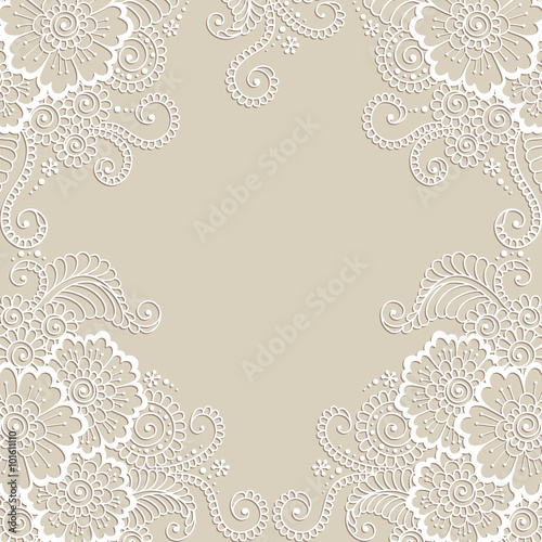 Flower vector ornament frame