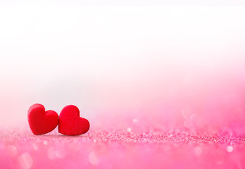 red Heart valentines day with sweet and romantic moment backgrou