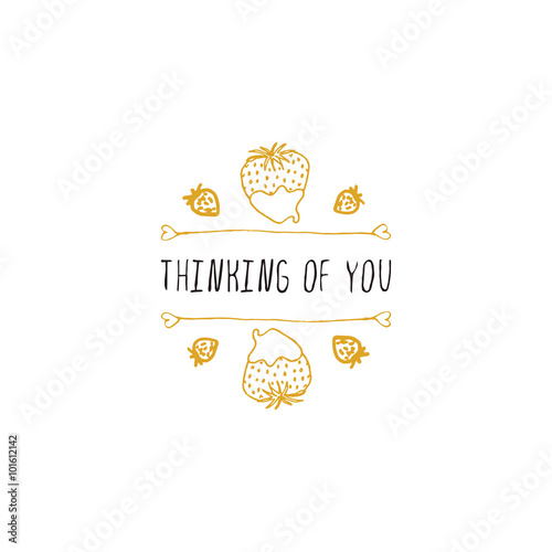 Vector handdrawn badge for Saint Valentines day