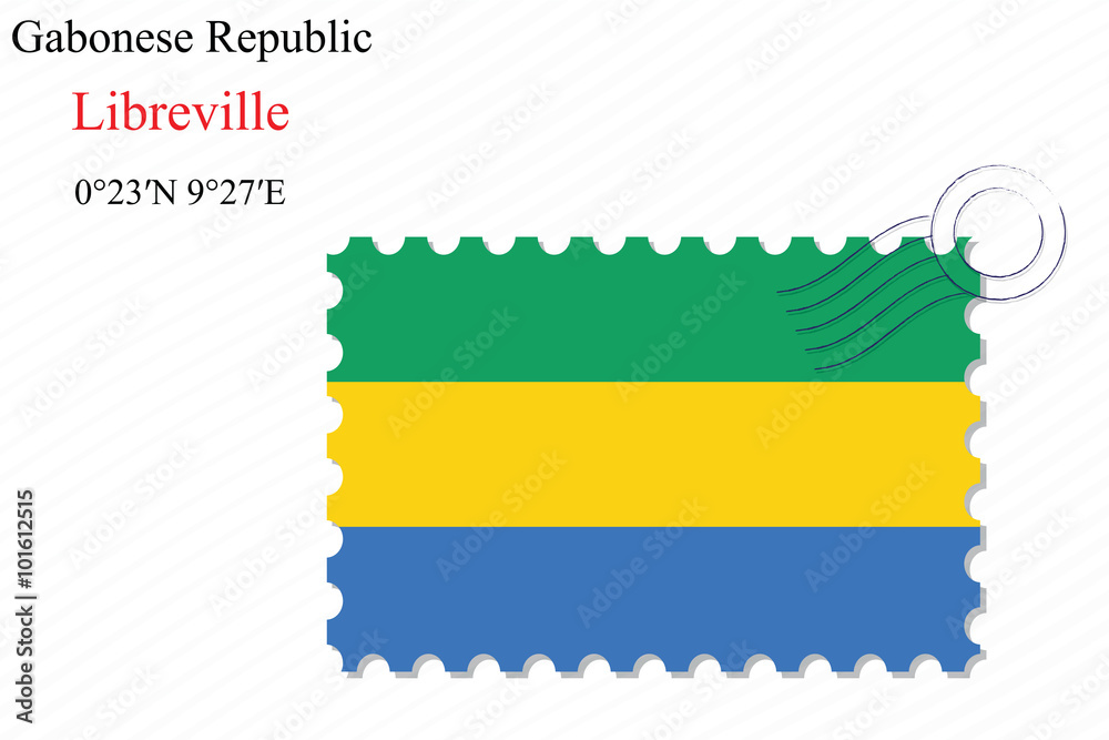 Fototapeta premium gabonese republic stamp design