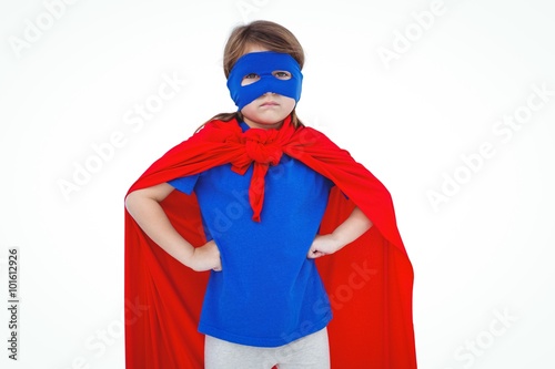 Принти на полотні Masked girl pretending to be superhero