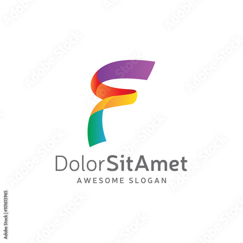 Colorful Letter F Logo