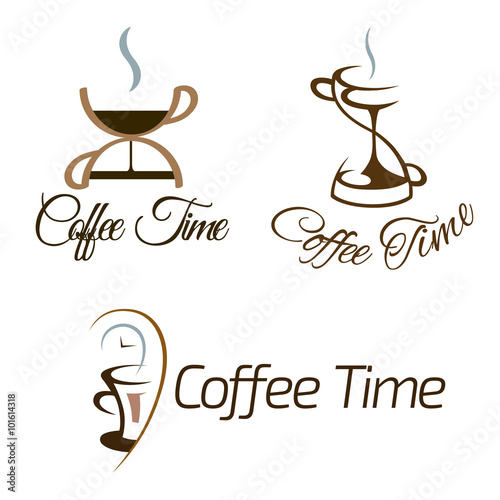 Tapety Zestaw logo czas kawy.