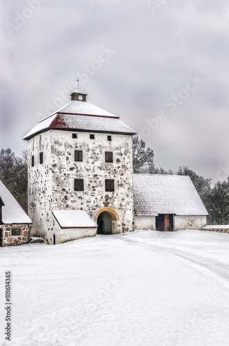Hovdala Castle Courtyard in Winter