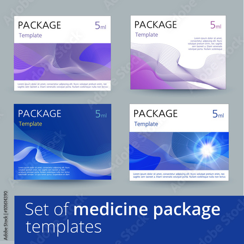 Set of medicine package design with 3d-template. 