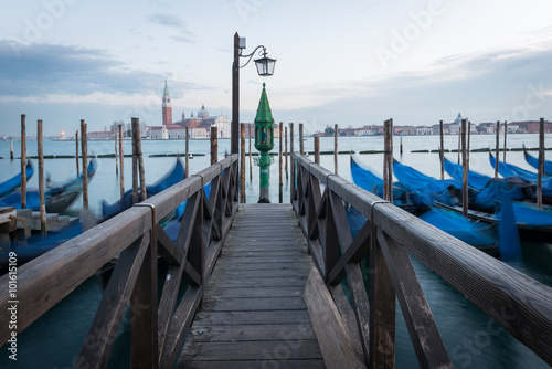 Venice - Italy, San Giorgio Maggiore church and gondolas. 