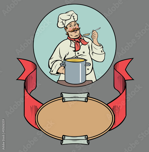 smiling chef with soup