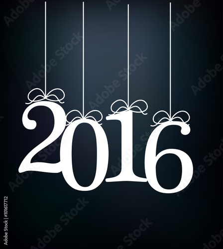 2016 year hanging on a strings vector
