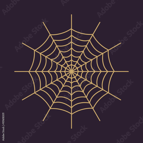 The spiderweb icon. Web symbol. Flat