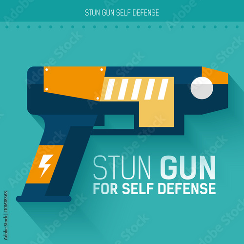 Stun gun for self defense. Vector icon illustration background. Colorful template for you design, web and mobile applications concept
