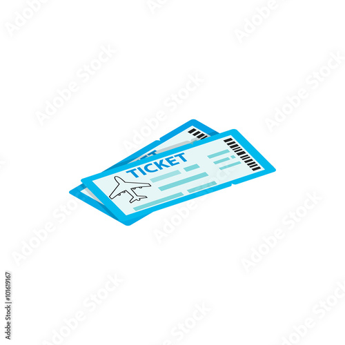 Two airline ticket 3d isometric icon