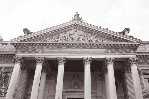 Stock Market - Bourse de Bruxells  Facade  Brussels  Belgium