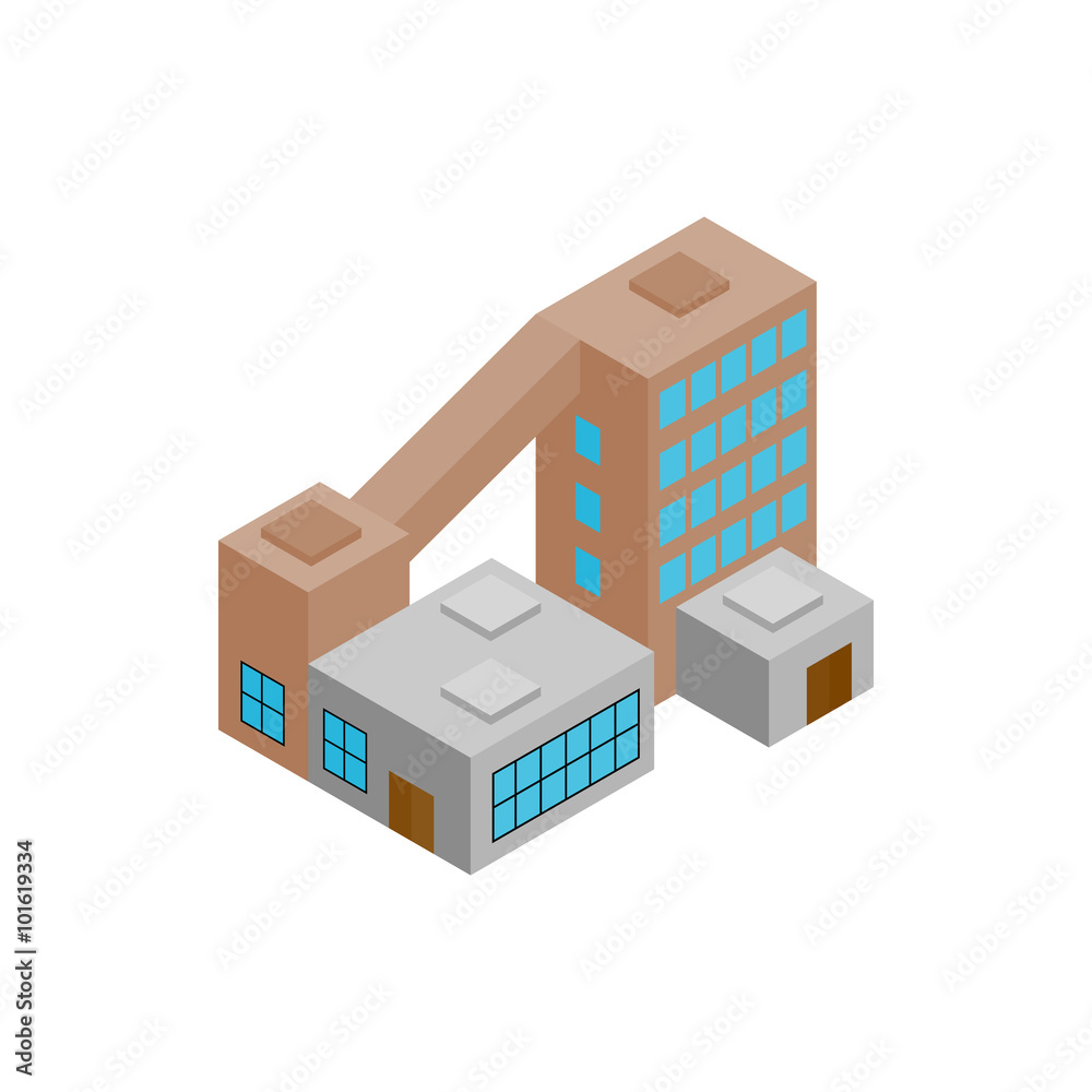 Factory isometric 3d icon Factory isometric 3d icon