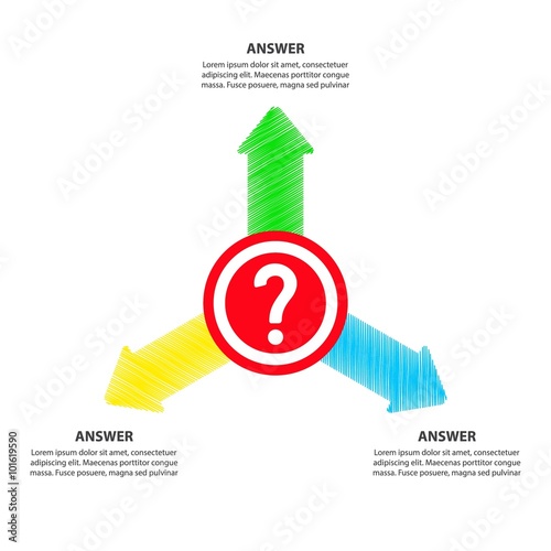 Question Mark with Answers / Decision Making - Vector arrows Infographic template