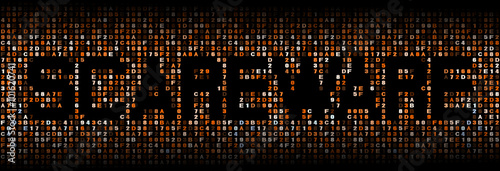 Scareware text on hex code illustration