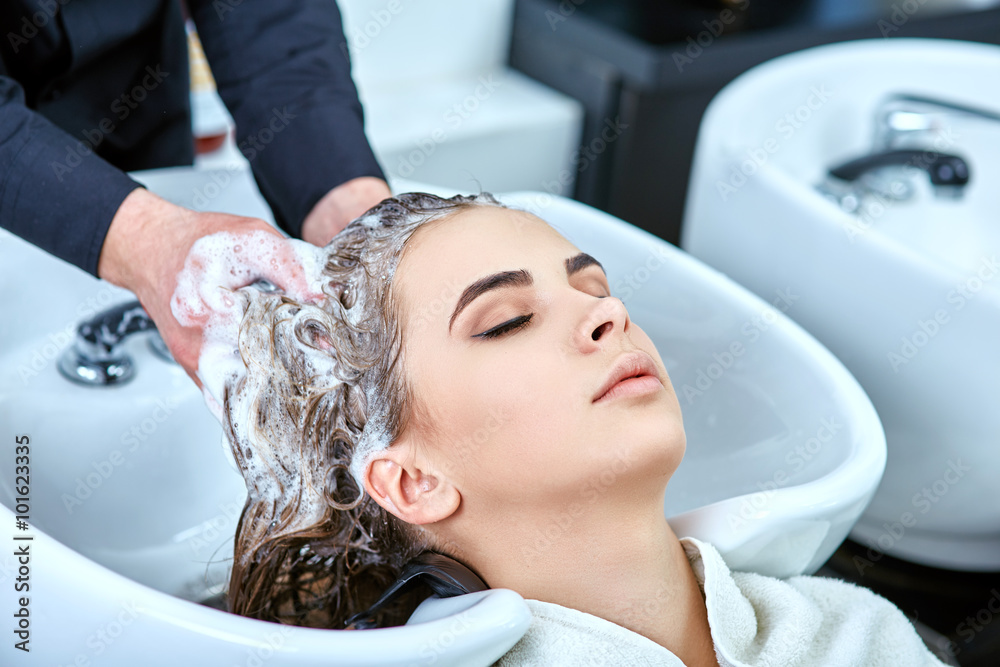 shampoo for hair, beauty salon, hair wash Photos | Adobe Stock