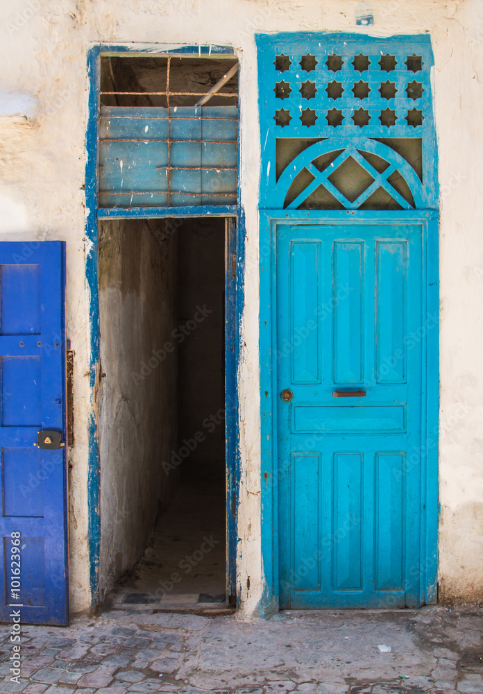 Traditional blue door, Morocco
