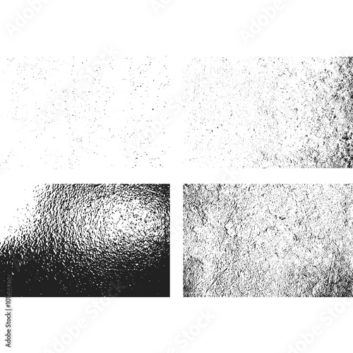 grunge monochrome rough texture set.