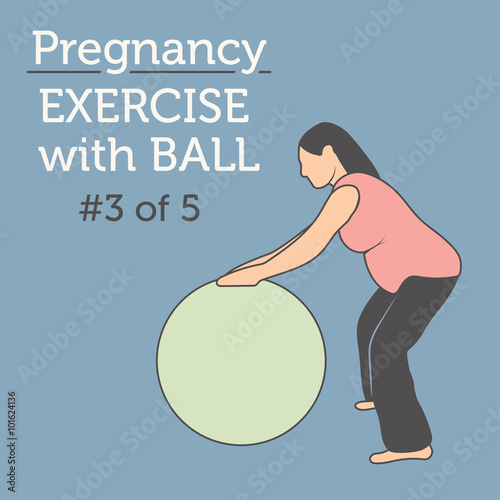 A Beautiful Young Lady doing her Daily Pregnancy Exercise with a Sweet Fitness Ball