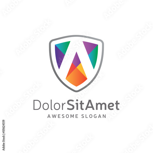 Colorful Shield Letter A Logo Free Download Colorful Shield Letter A Logo - GFXLoad