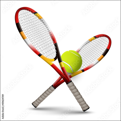 Tennis symbols rackets and ball isolated on white background © Vlastimil Šesták