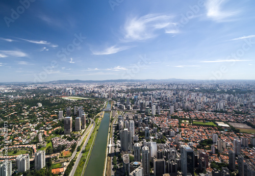 Aerial View of Marginal Pinheiros in Sao Paulo, Brazil photo